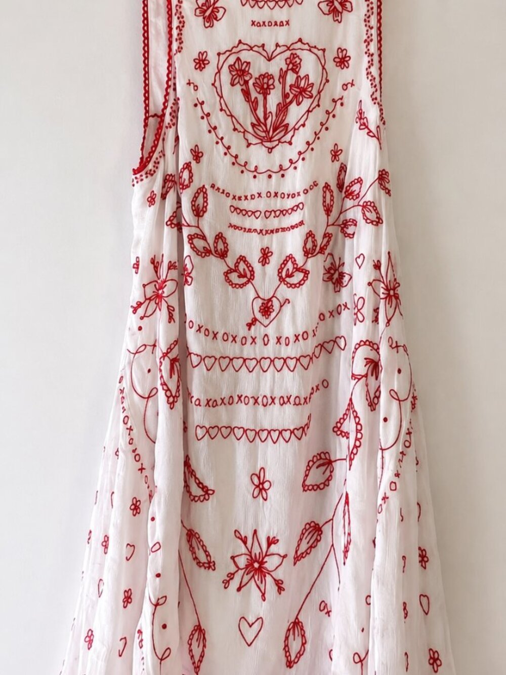Free People Love Letters Mini Dress Sugar Swizzle Heart Embroidery XS NWOT - Picture 6 of 7